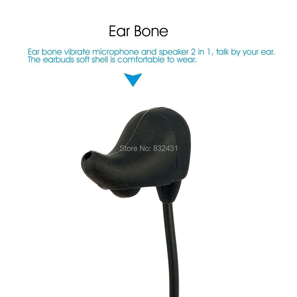 Ear Bone Vibrate Earpiece Headset Mic for Wouxun Quansheng Kenwood Baofeng Radio