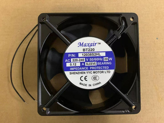 1 PCS Maxair/BT220 Fan 12038S2HL AC 220-240V 20W 0.12A 2 Wire 120×120×38mm
