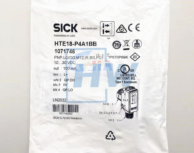 1PC  Diffuse Reflection Hybrid Photoelectric Sensor HTE18-P4A1BB 1071746