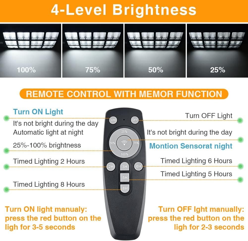12000W Solar Street Light, 100000 Lumens Dusk to Dawn Motion Sensor