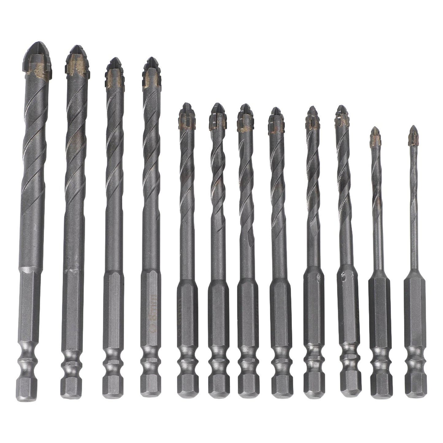 4 Flute Eccentric Drill Bit Set 12 Pcs Compatible with Various Power Tools
