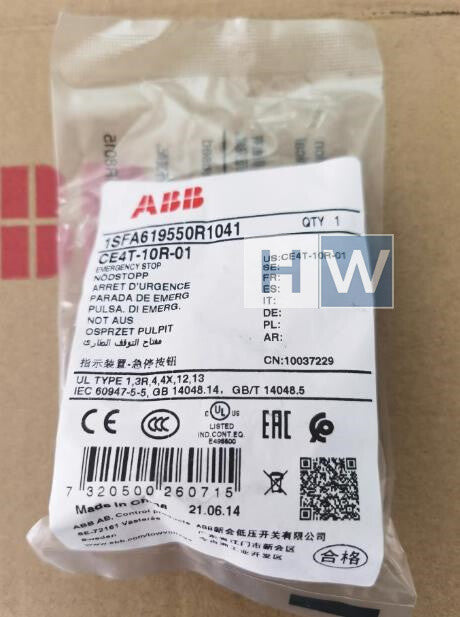 1PC  ABB CE4T-10R-01 Emergency Stop Button Red Mushroom Head Rotation Reset