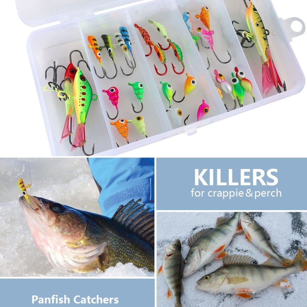 Ice Fishing Jigs 28pcs Small Perch Jigging Sinking Lures for Pike Fishing