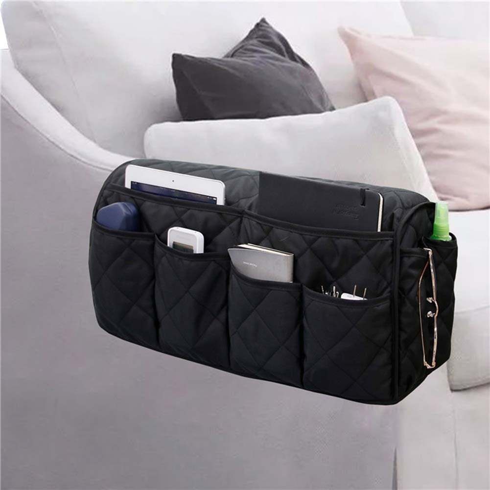 Waterproof Armchair Caddy Organizer for Sofa Armrest with Multiple Pockets