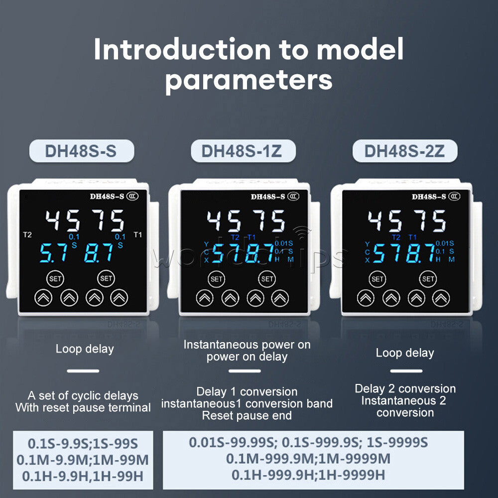 DH48S Digital Delay Time Relay Precision Programmable Cycle With Socket Base