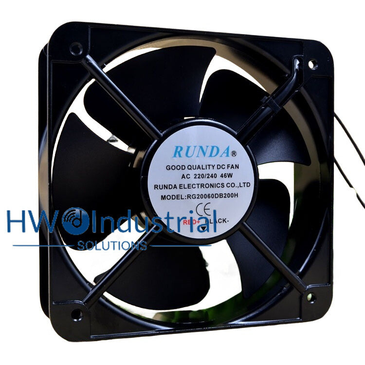 RUNDA RG20060DB200H 220-240V 20060 20CM 46W Cabinet Case Cooling Fan