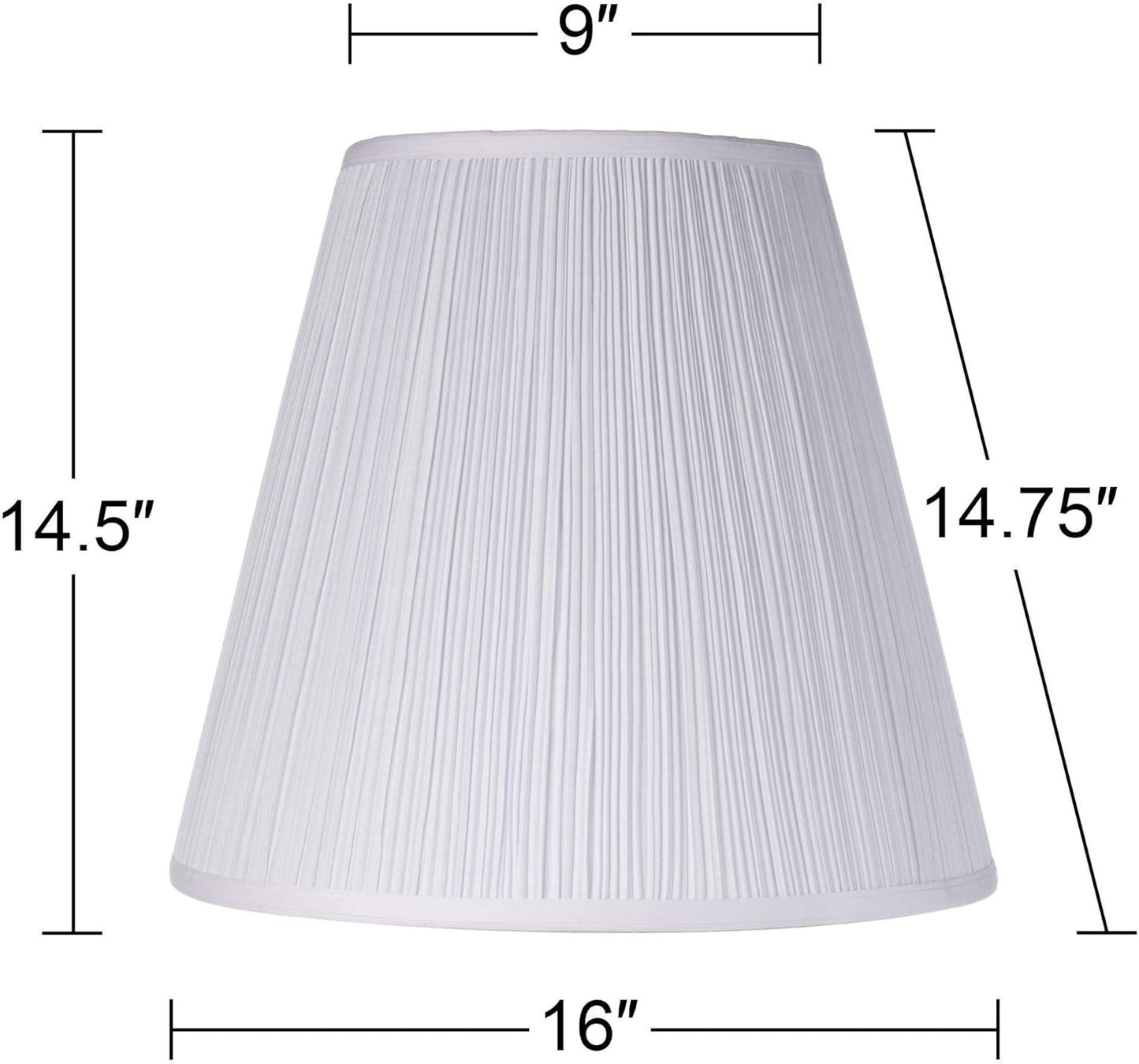 Large Mushroom Pleated Lamp Shade, 9x16x14.5 Inch - Spider Fit with Harp