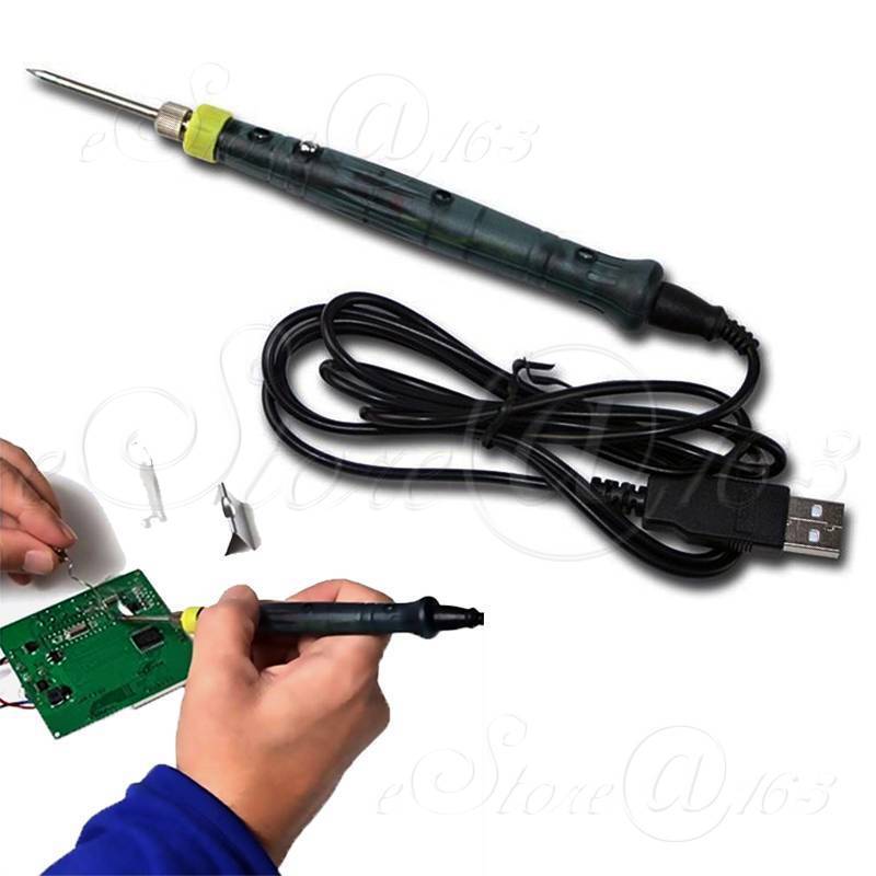 Mini Portable PIR Switch 5V 8W USB Soldering Iron Kit for Field Work Repair Use