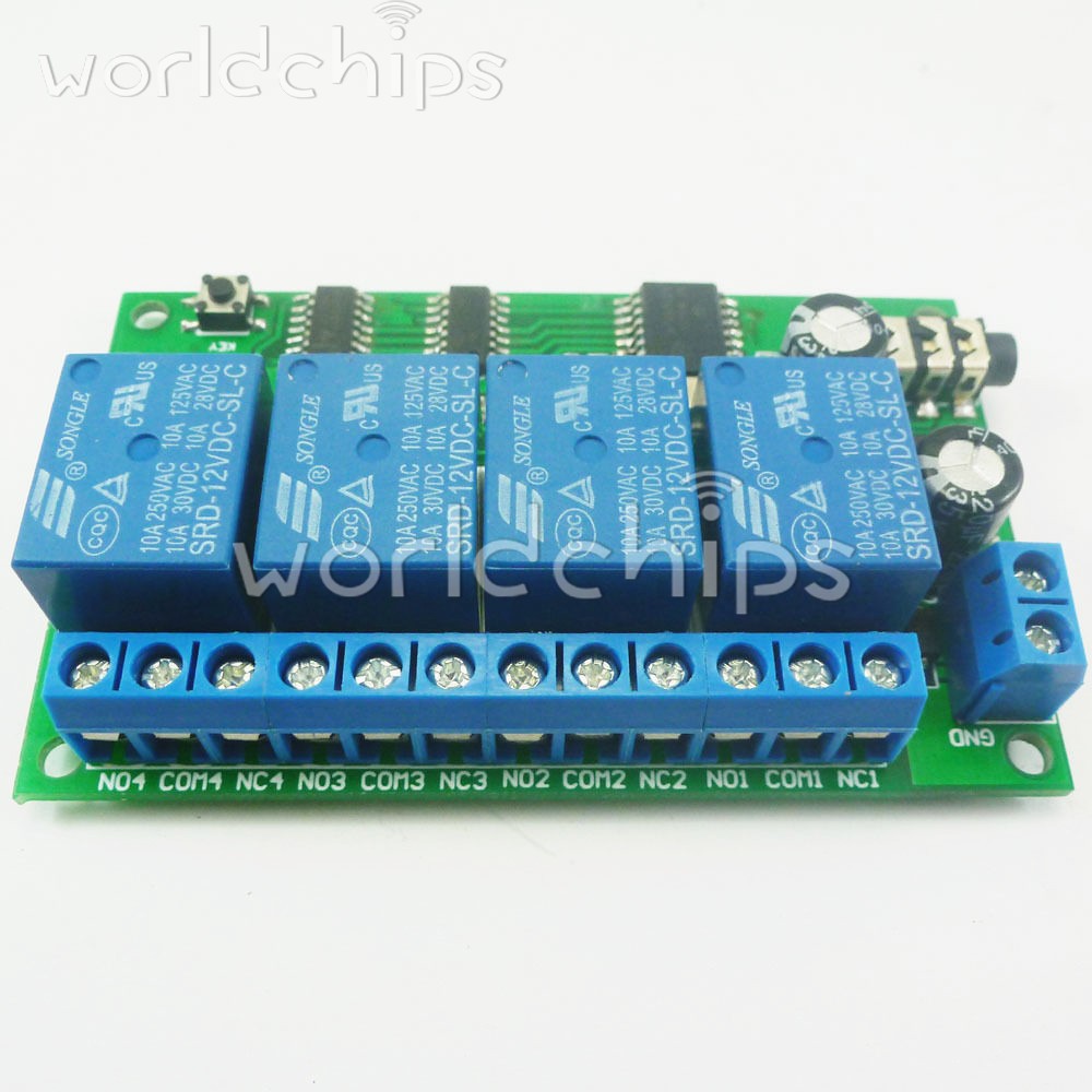 AD22B04 4-Channel MT8870 DTMF Audio Decoder Relay Remote Control Command Module