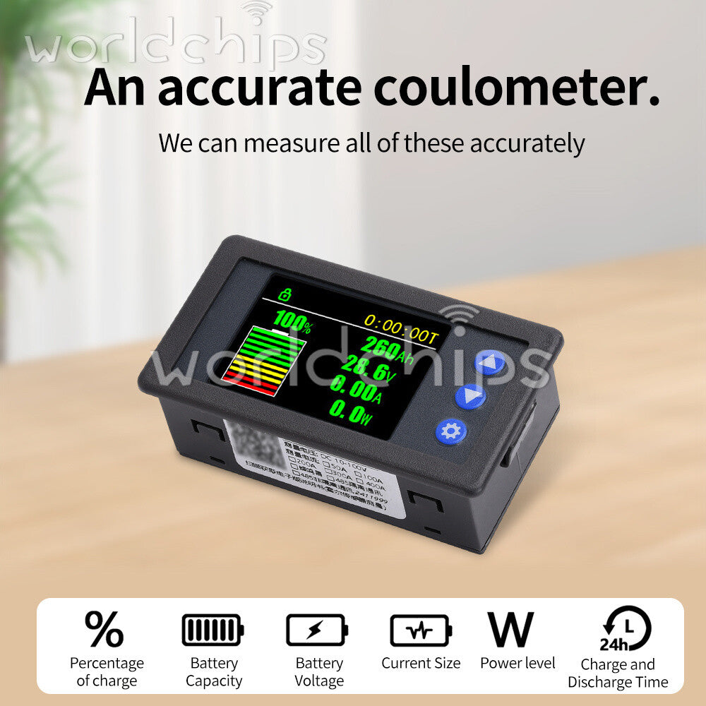 H56AH LCD Digital Hall-Coulomb Meter Voltage Current Power Meter Display 0-400A