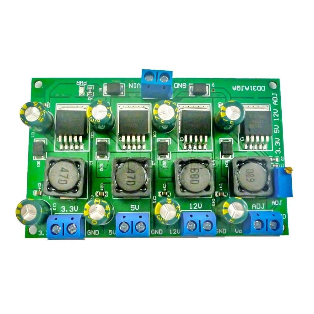 Adjustable 3.3V 5V 12V DC-DC Step-Down Buck Converter Power Module 3A 4 Channel
