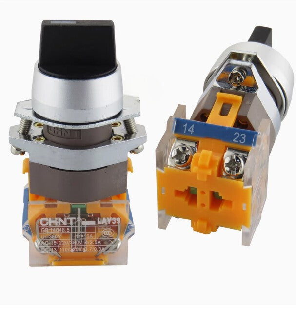 10Pcs/box For CHNT LAY39-20X-3 3-Gear Self-locking Knob Switch 2NO