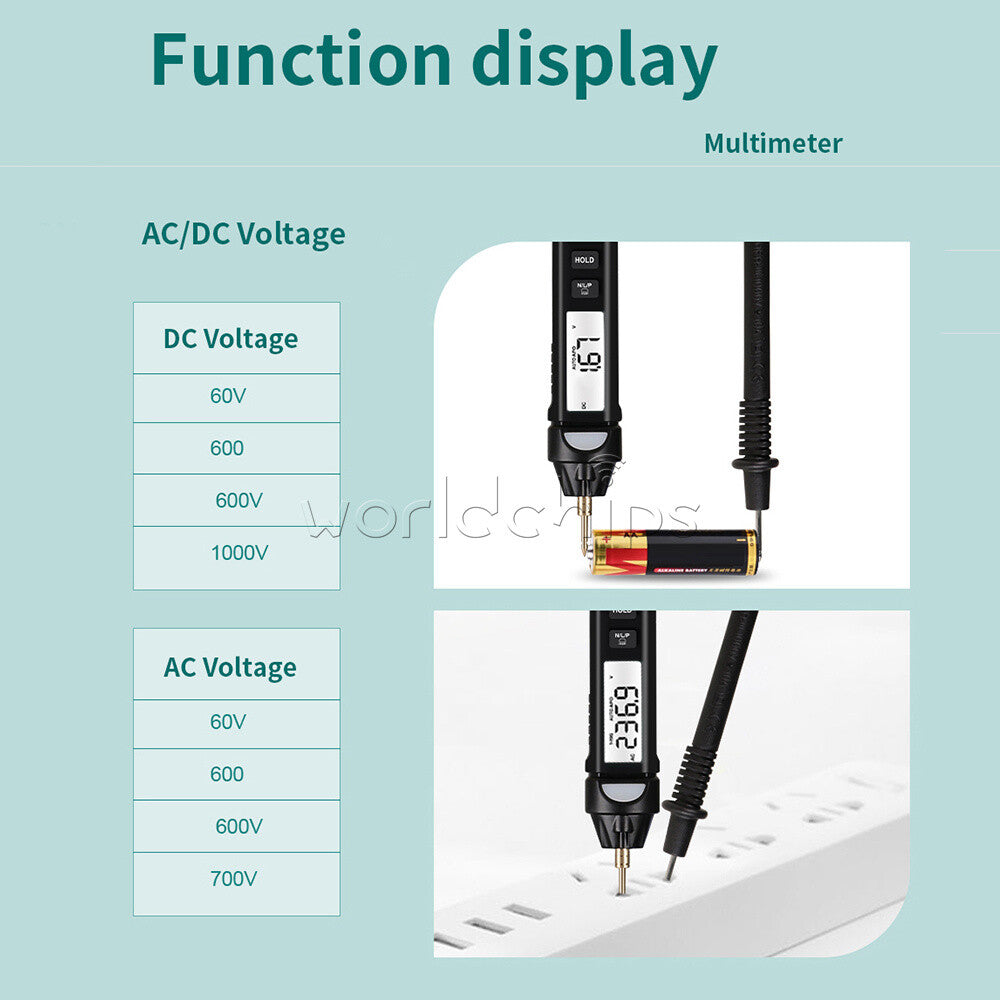 ET118 Digital Multimeter Voltmeter DC AC Resistance Diode Continuity Test
