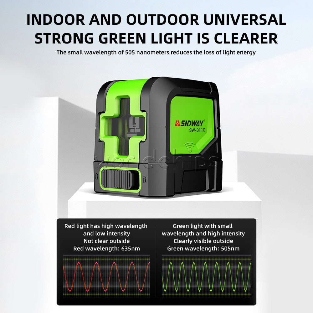 Cross Line Laser Level DIY Laser Level Self Leveling Green/Red Beam measure