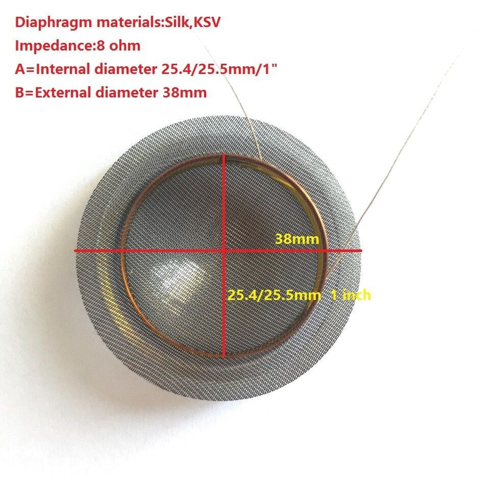 10pcs 25.4mm (1inch)Silk Semi-transparent Diaphragm Dome Tweeters KSV VoiceCoil