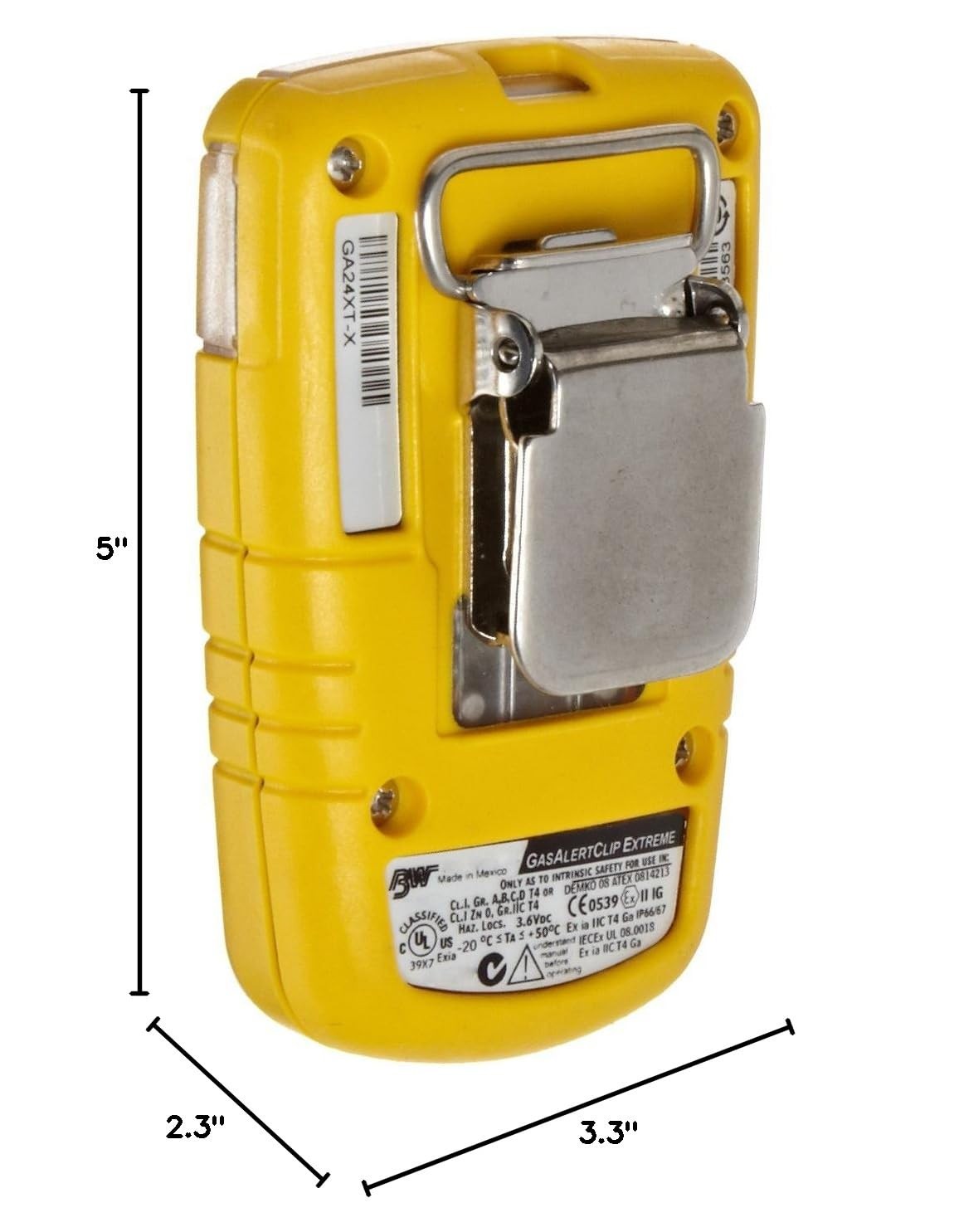 BWC2-M Single Gas CO Monitor, 35/200, Yellow, Standard