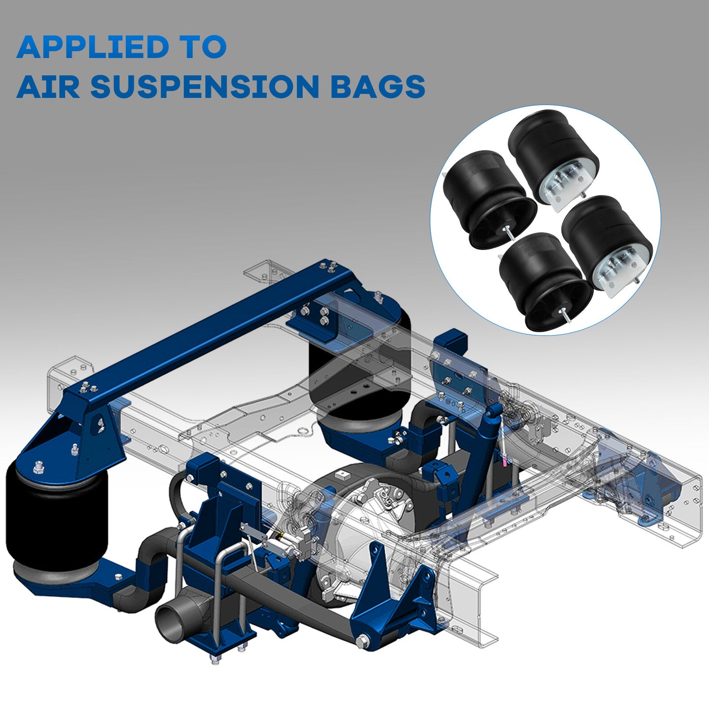 4x W01-358-9780 Air Suspension Bag Spring For Goodyear 1R12-303 Freightliner