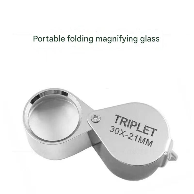 Portable Jewelry Loupe Foldable 30X Magnifier Coins Gemstone Inspection Tool