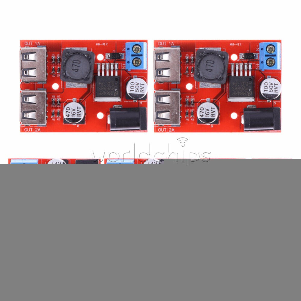 10PCS Dual USB Charger DC6V-40V TO DC5V 3A Step-Down Buck Power Supply Converter
