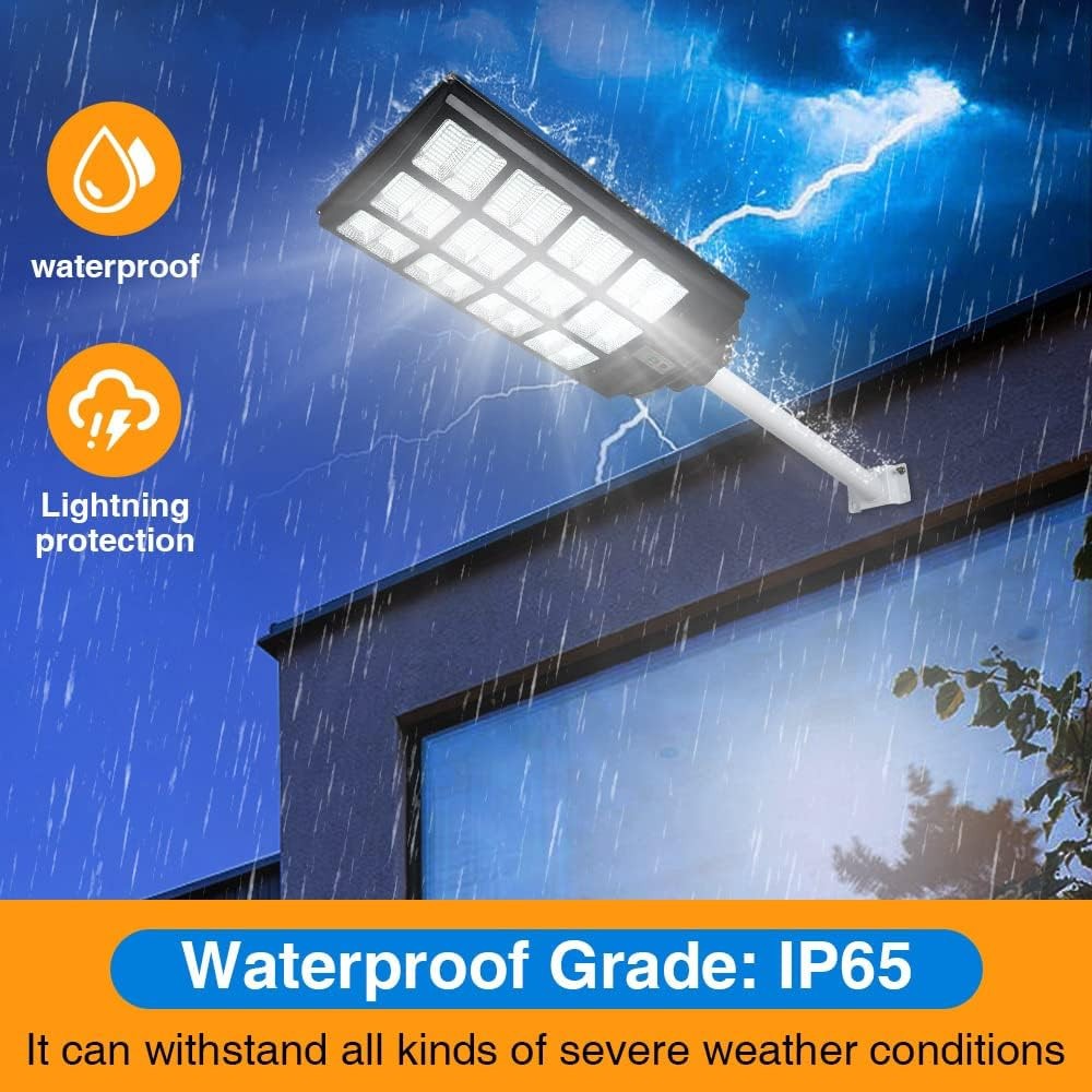 12000W Solar Street Light, 100000 Lumens Dusk to Dawn Motion Sensor