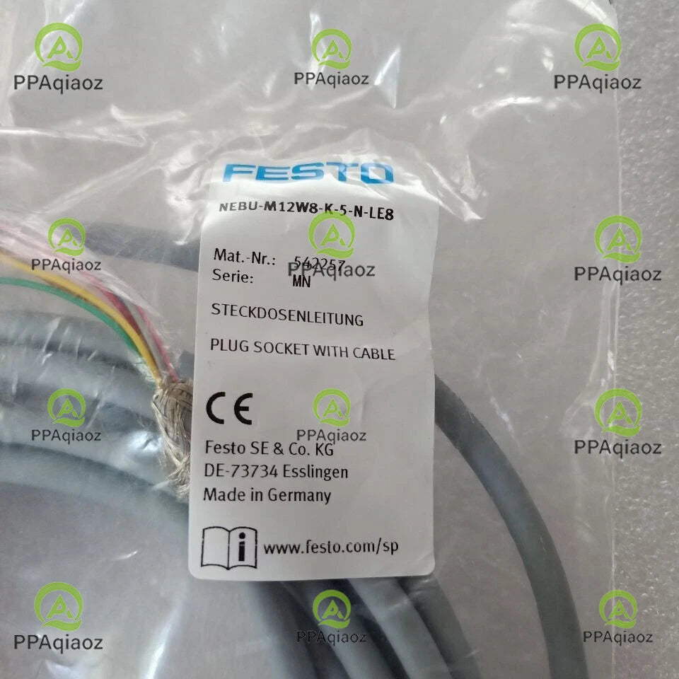 1PC  FESTO NEBU-M12W8-K-5-N-LE8 542257 With Cable Plug And Socket