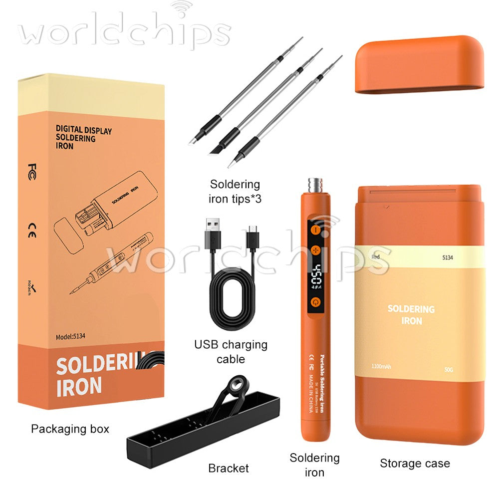 Cordless Soldering Iron Kit 1100mAh USB Rechargeable Portable Soldering Iron Set