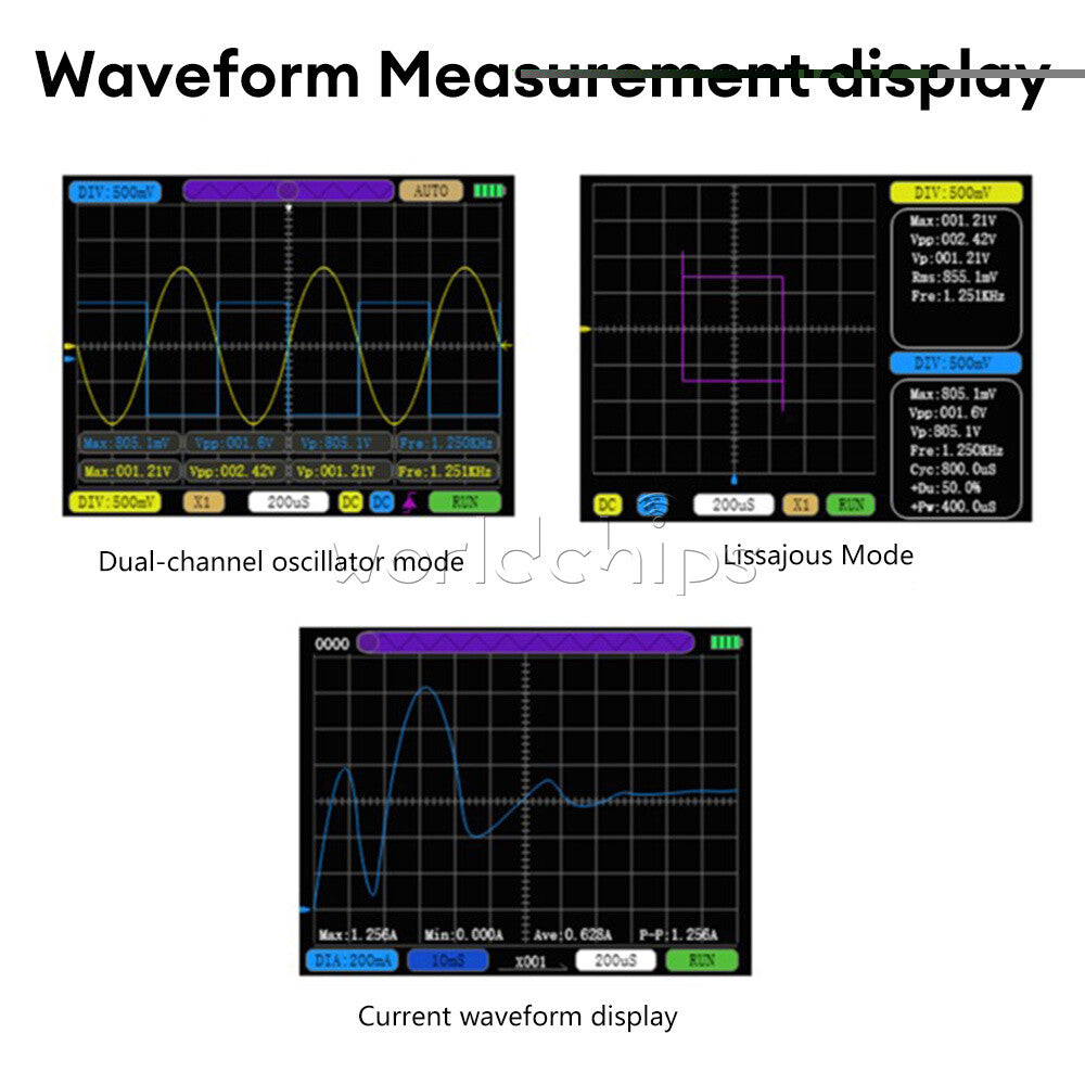 Digital Oscilloscope 10MHz Bandwidth Dual Channel Oscilloscope Signal Generator