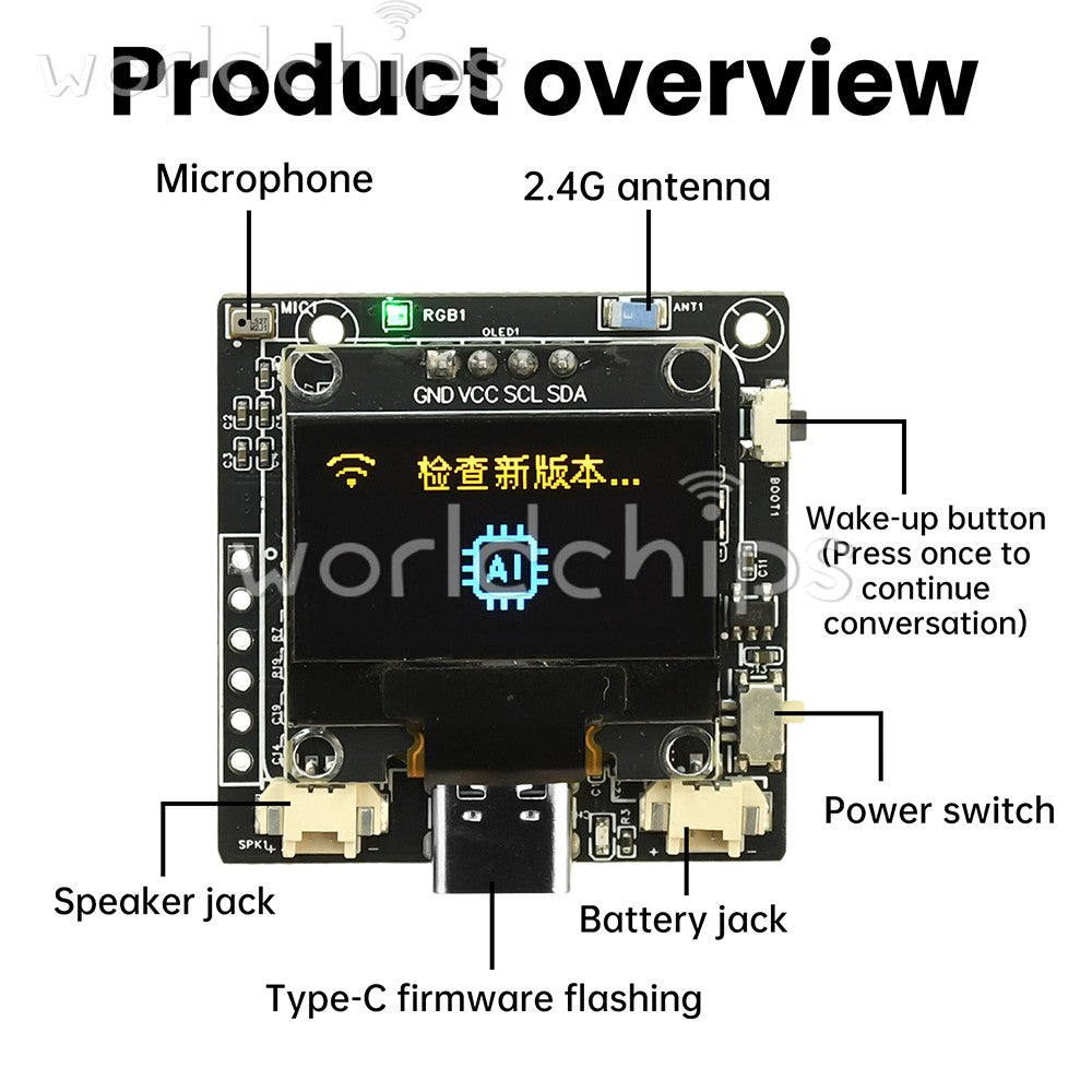 ESP32-C3 0.96 inch SSD1306 OLED Display Smart AI Robot Voice Dialogue Module