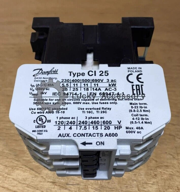 1PCS  FIT FOR Danfoss CI25 24V Contactor 037H405114 #P