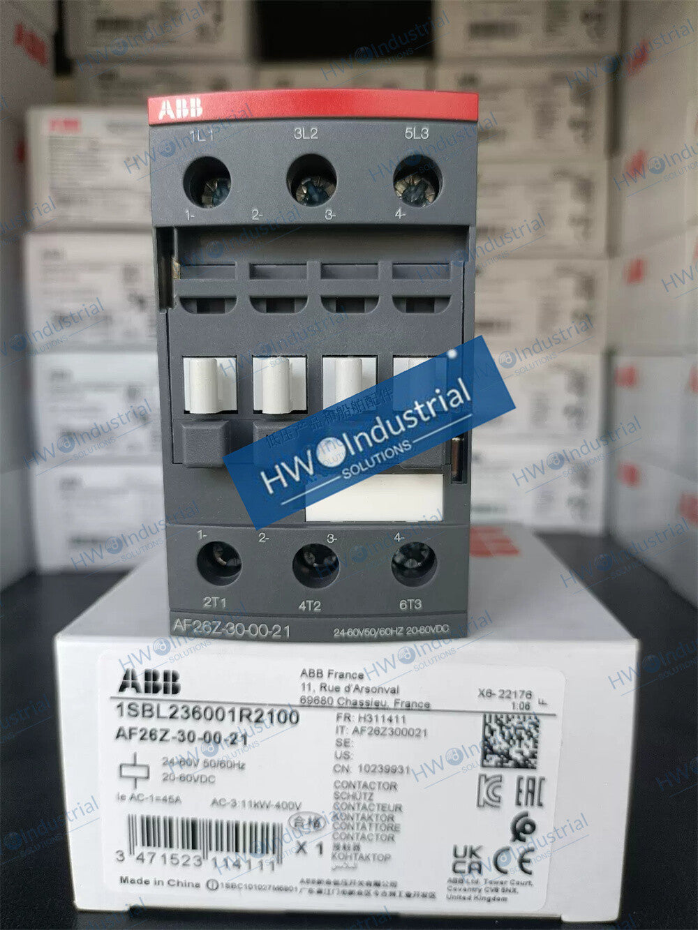 1/piece  ABB Three-pole Contactor AF26Z-30-00-21 20-60VDC Coil Voltage