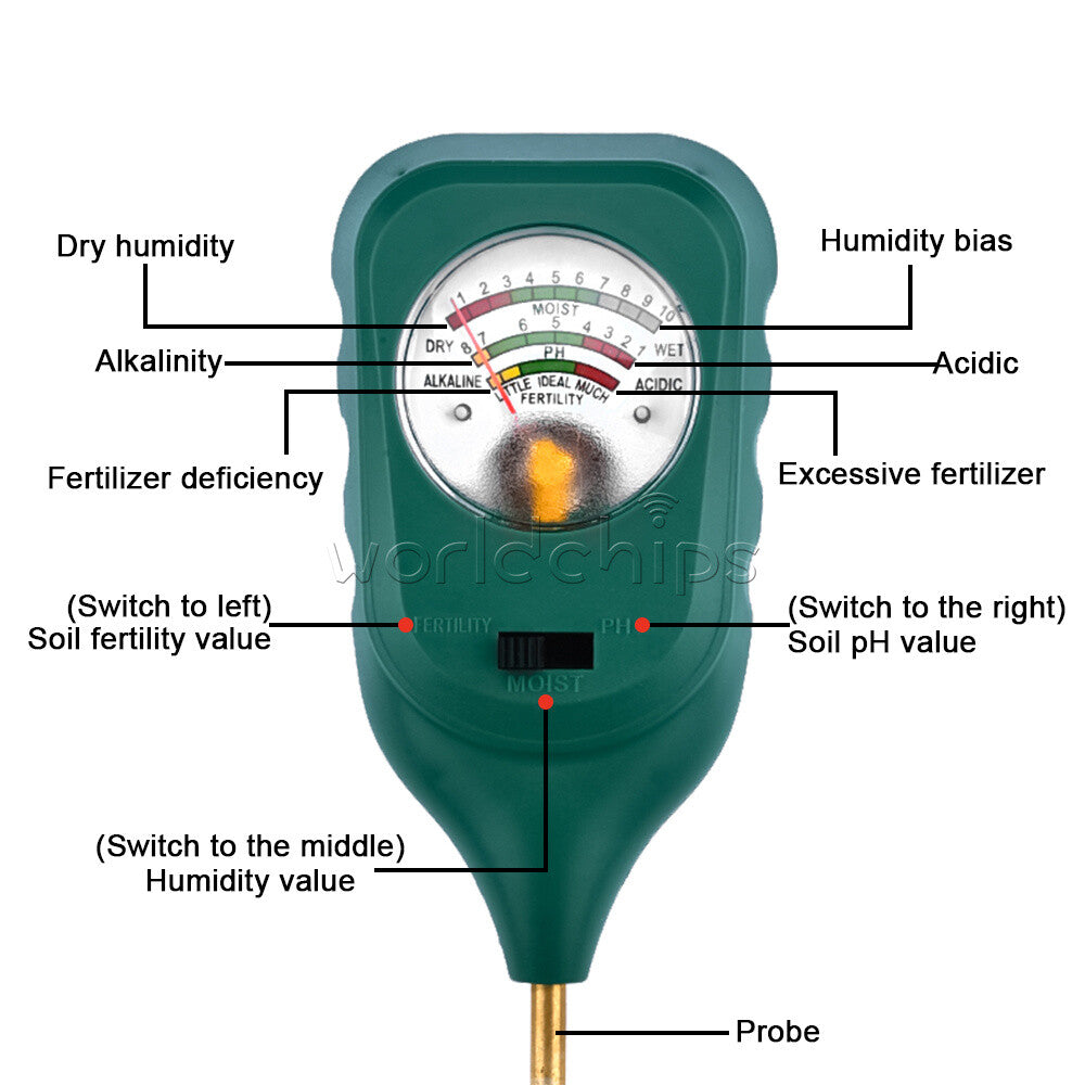 Garden Plant Soil Moisture PH Meter Hygrometer Probe Watering Analyzer Detector