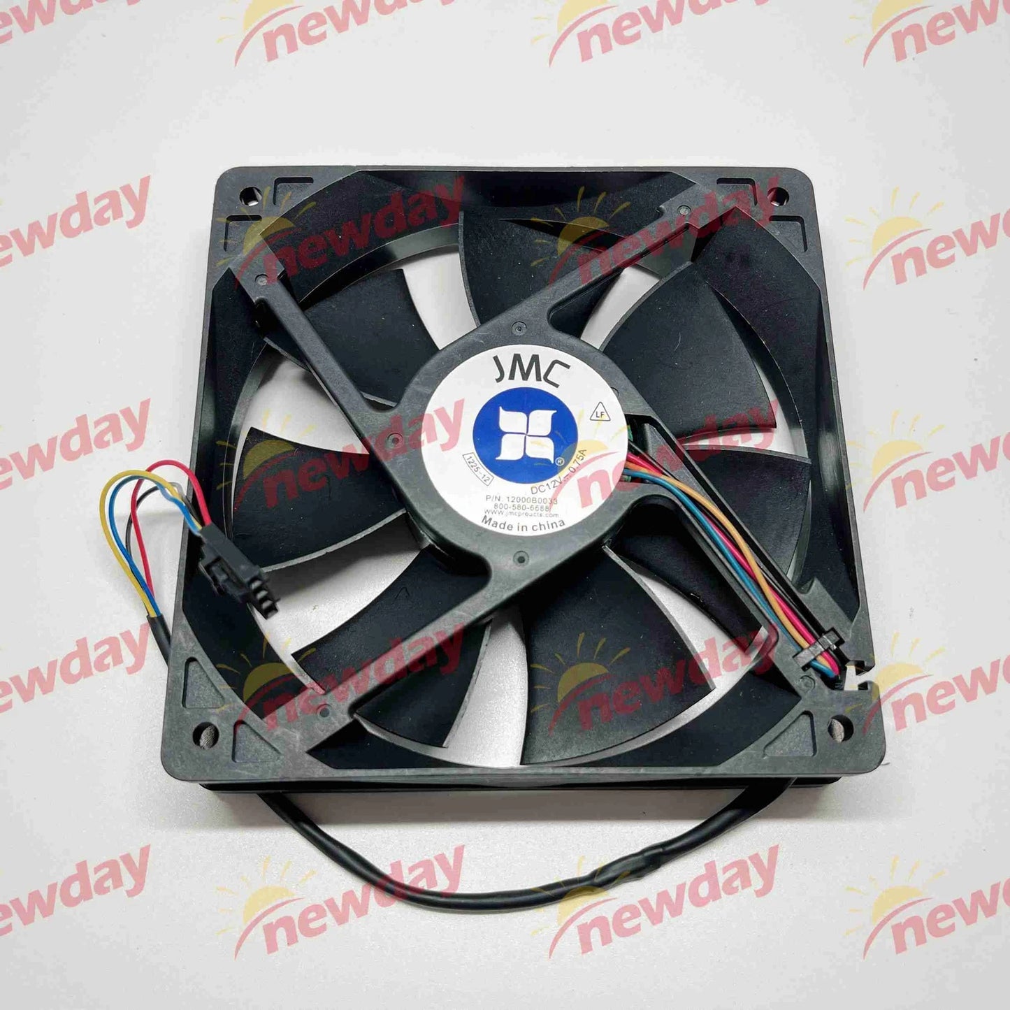 JMC 1225-12 HBAPW 12025 large air volume cooling fan 12V 0.75A 4-wire 12cm