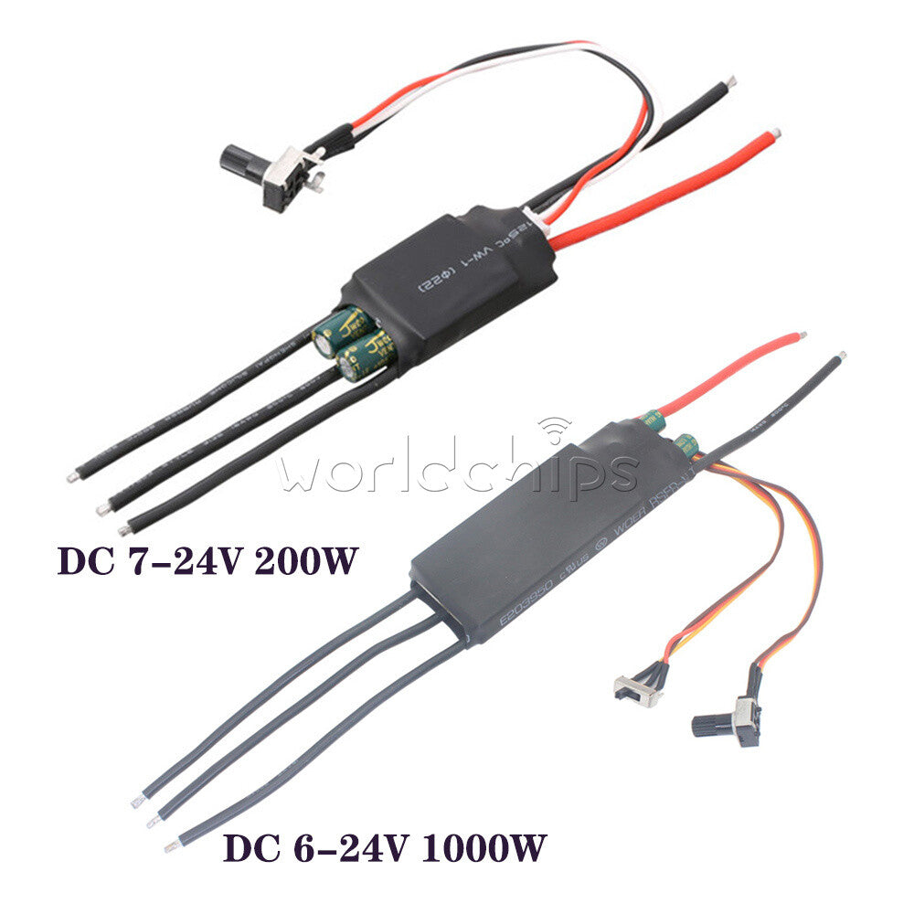 200/1000W 3 phase Brushless Hall Motor Pump Driver ESC Speed Controller DC 6-24V