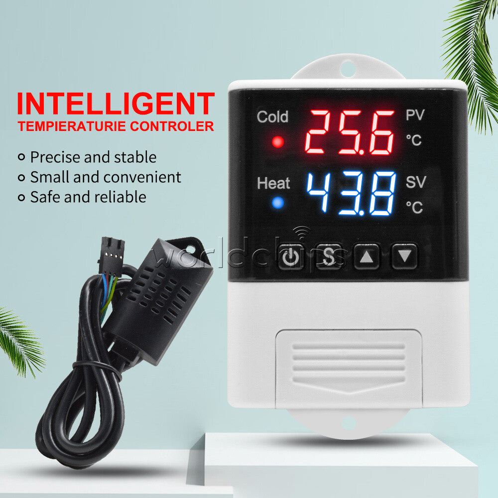 AC110V-220V LED Temperature Humidity Controller Thermostat Digital SHT20 Sensor