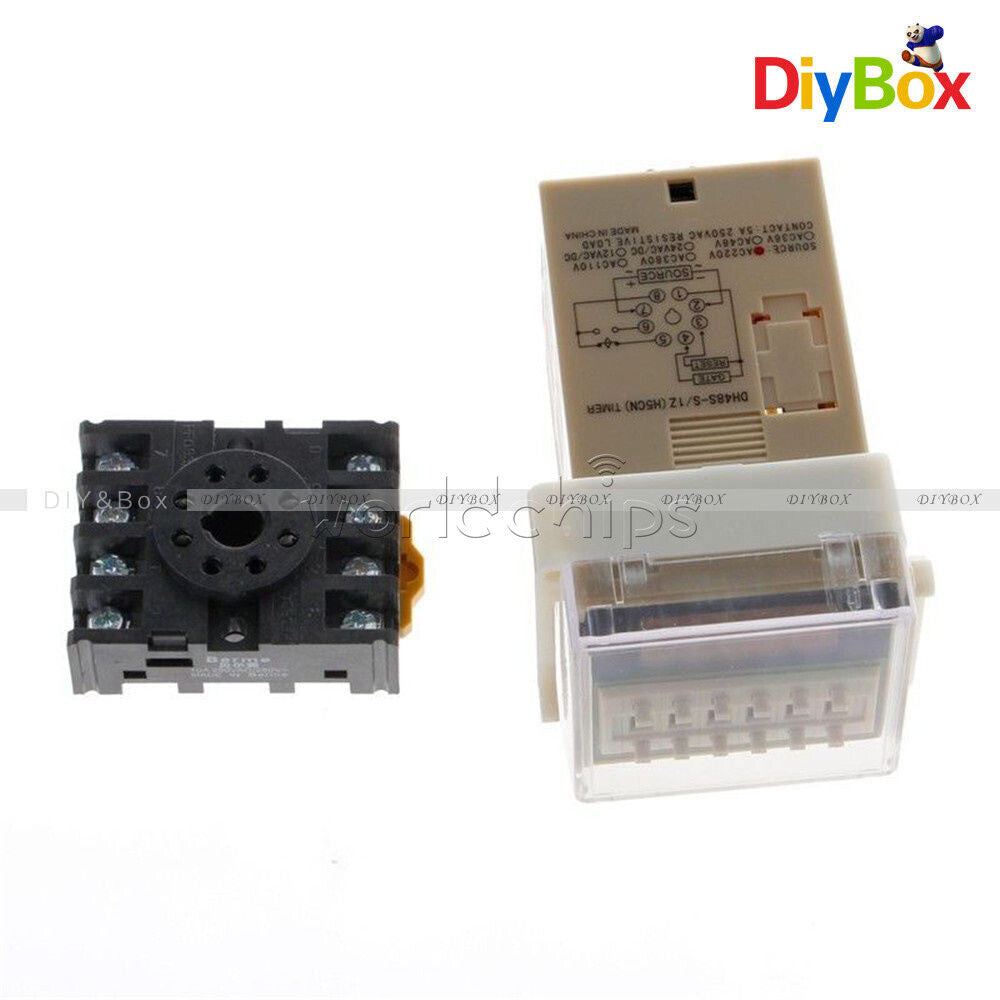 DH48S-S Digital AC 220V Precision Programmable Time Delay Relay W/ Socket Base