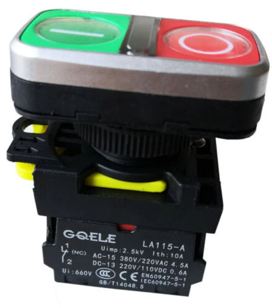 GQELE LA115-A5-11RD1 NO NC 220V Waterproof Double Position/Key Pushbutton Switch