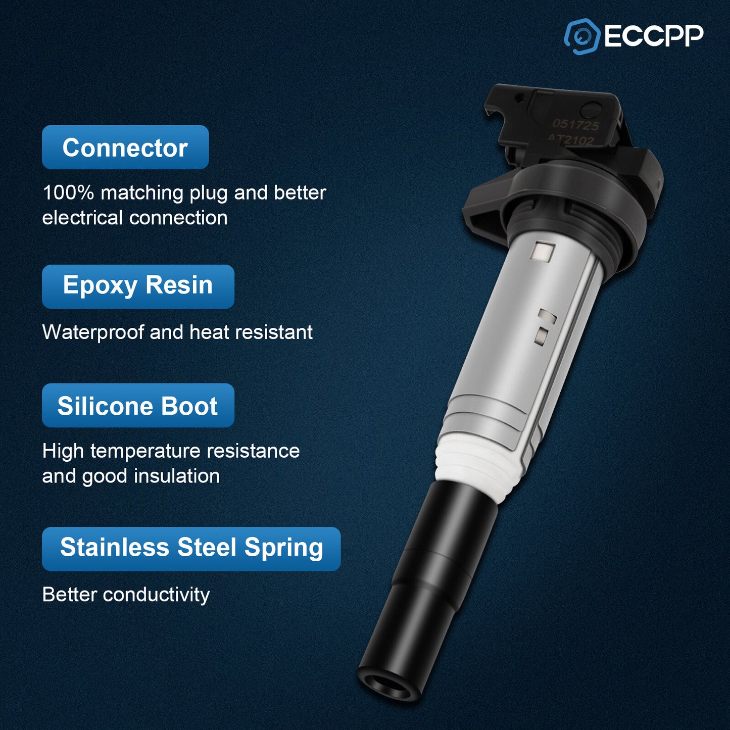 ECCPP 6 Ignition Coils For 07-13 BMW 328i 07-10 BMW 335i 08-13 BMW 128i L6 3.0L