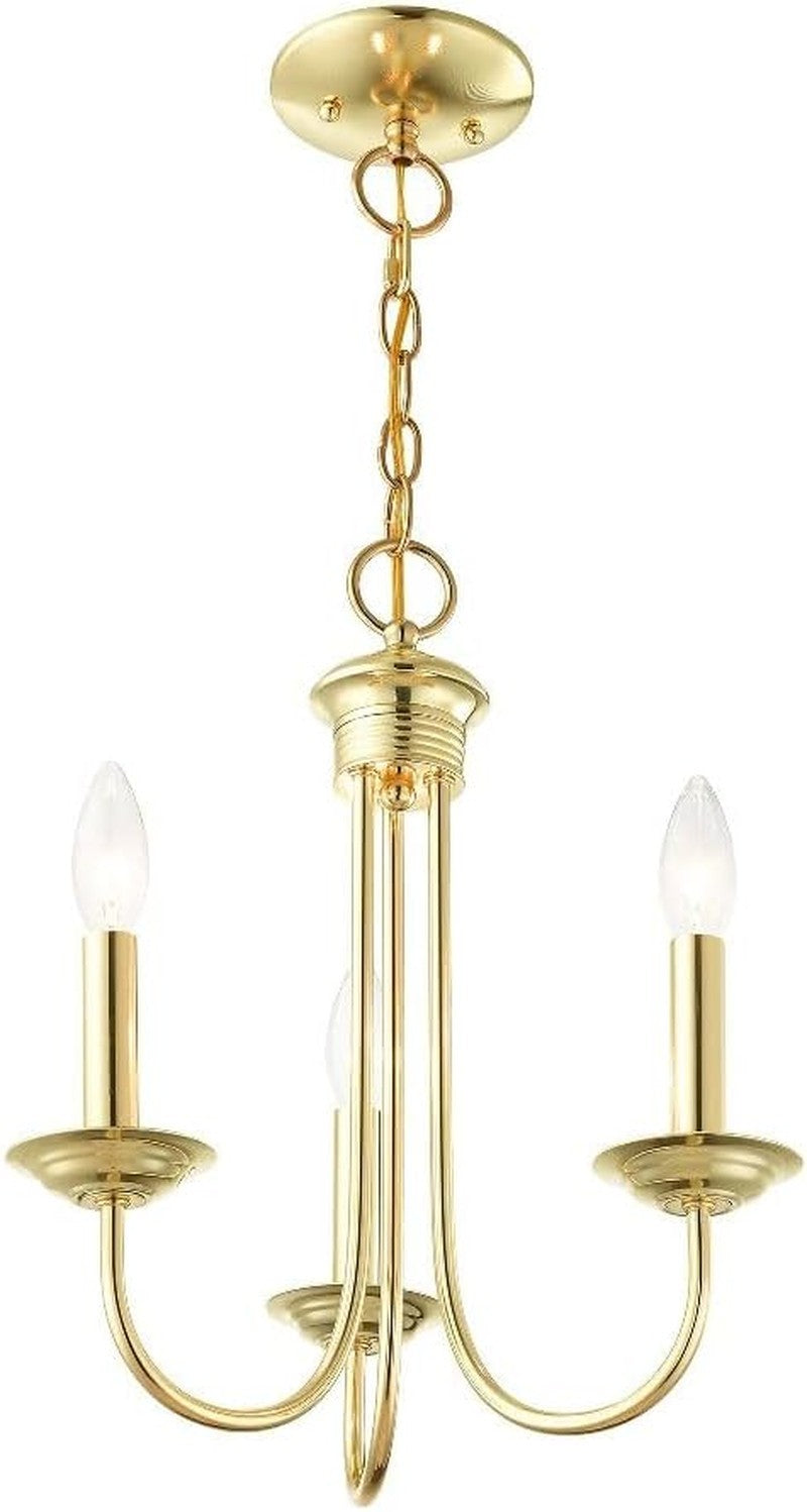 Steel 3-Light Chandelier, Black Ceiling Fixture for Living Room or Bedroom