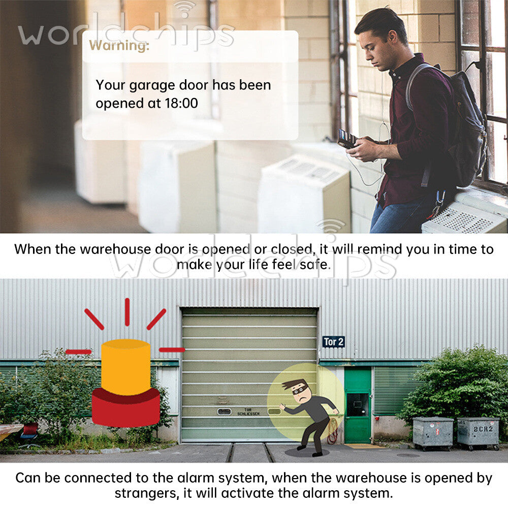 Tuya WIFI Smart Garage Door Controller APP Remote Control Timing Voice Control