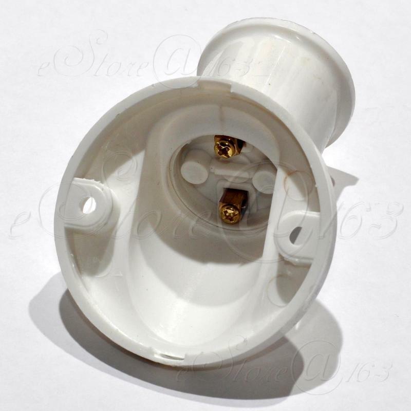 2x E27 Screw Base Round Oblique Wall / Celling Mounted Light Bulb Lamp Socket -B