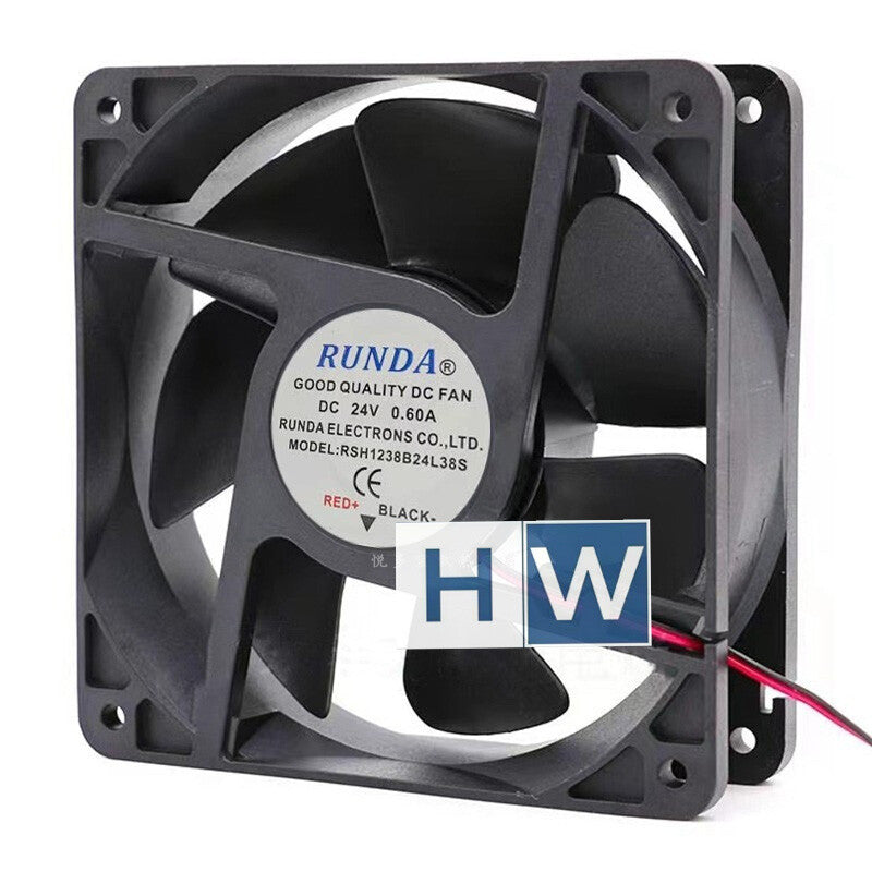 RUNDA RSH1238B24L38S 24V 0.60A 12CM 12038 High Air Flow Cooling Fan