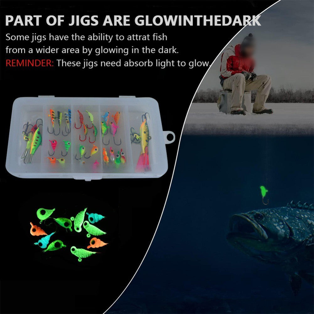 Ice Fishing Jigs 28pcs Small Perch Jigging Sinking Lures for Pike Fishing