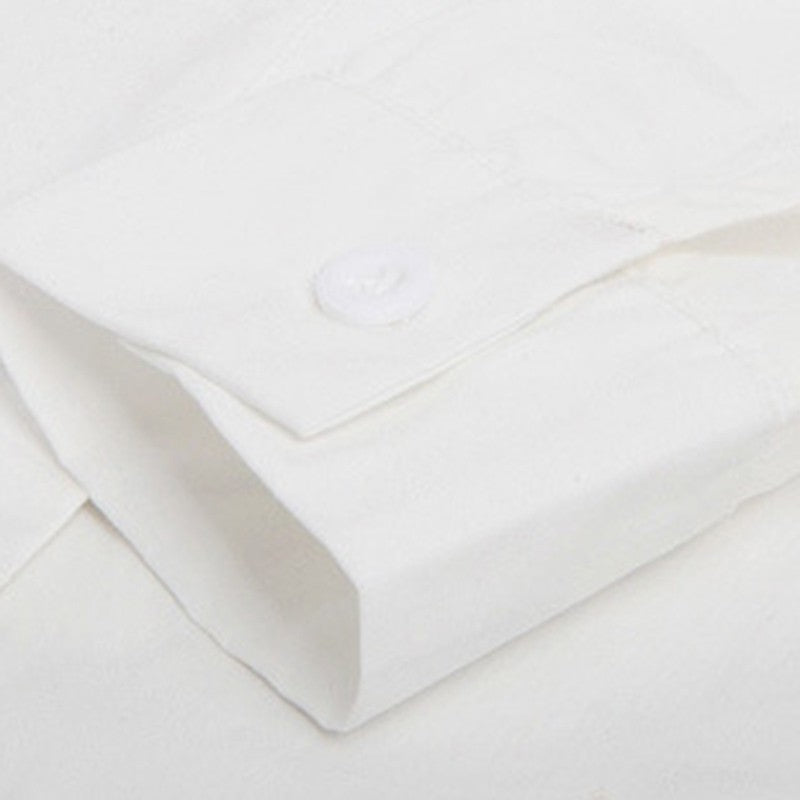 Women Girls Casual White Shirt Long Sleeve V-Neck Slim Fit  for MINI Shirt Dress