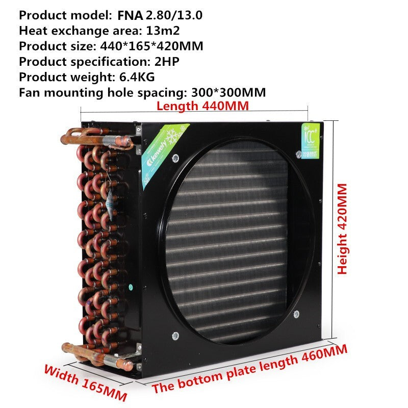 FNA-2.80/13.0 2HP 13m² condenser 220V copper tube aluminum radiator