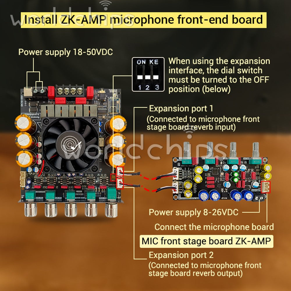 DC18-50V ZK-SUB1200Q Digital Amplifier Board 600W*2 APTX QCC3034+ES9023 Subwoofe
