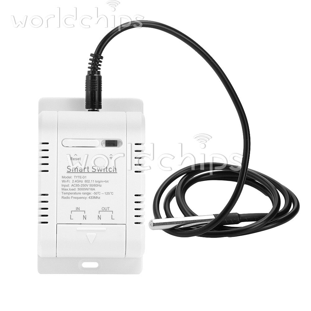 16A 3000W Tuya Smart Temperature Control Switch With Energy Monitoring RF433