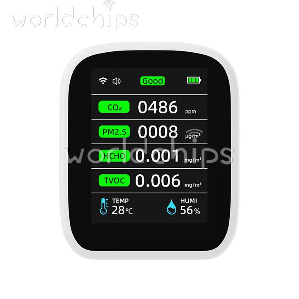 Portable WiFi Air Quality Monitor CO2 Temp & Humidity NDIR Sensor APP Control