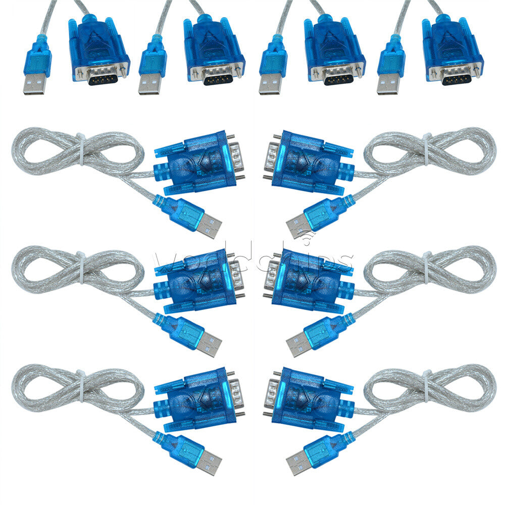 10PCS USB to RS232 Serial Port 9 Pin DB9 Cable Serial COM Port Adapter Convertor