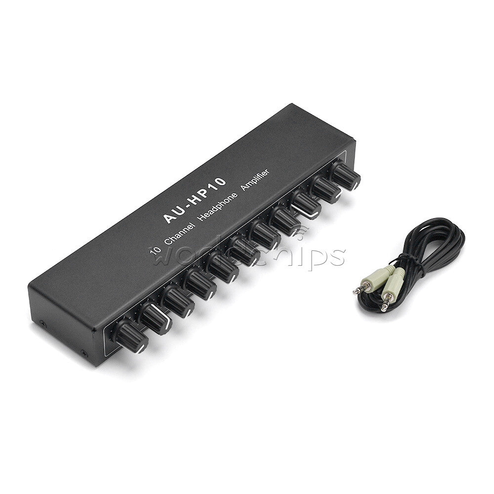 DC12-24V Stereo Headphone Amplifier 1-Channel Input 10-Channel Output Splitter