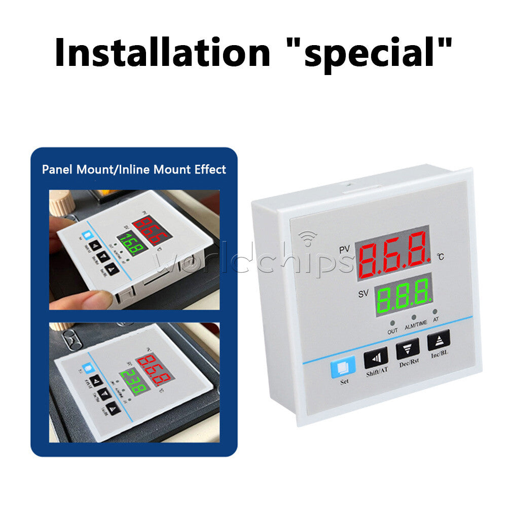AC 220V Digital K/E Temperature Thermostat Controllers For Home Oven 0-999 ℃ DIY